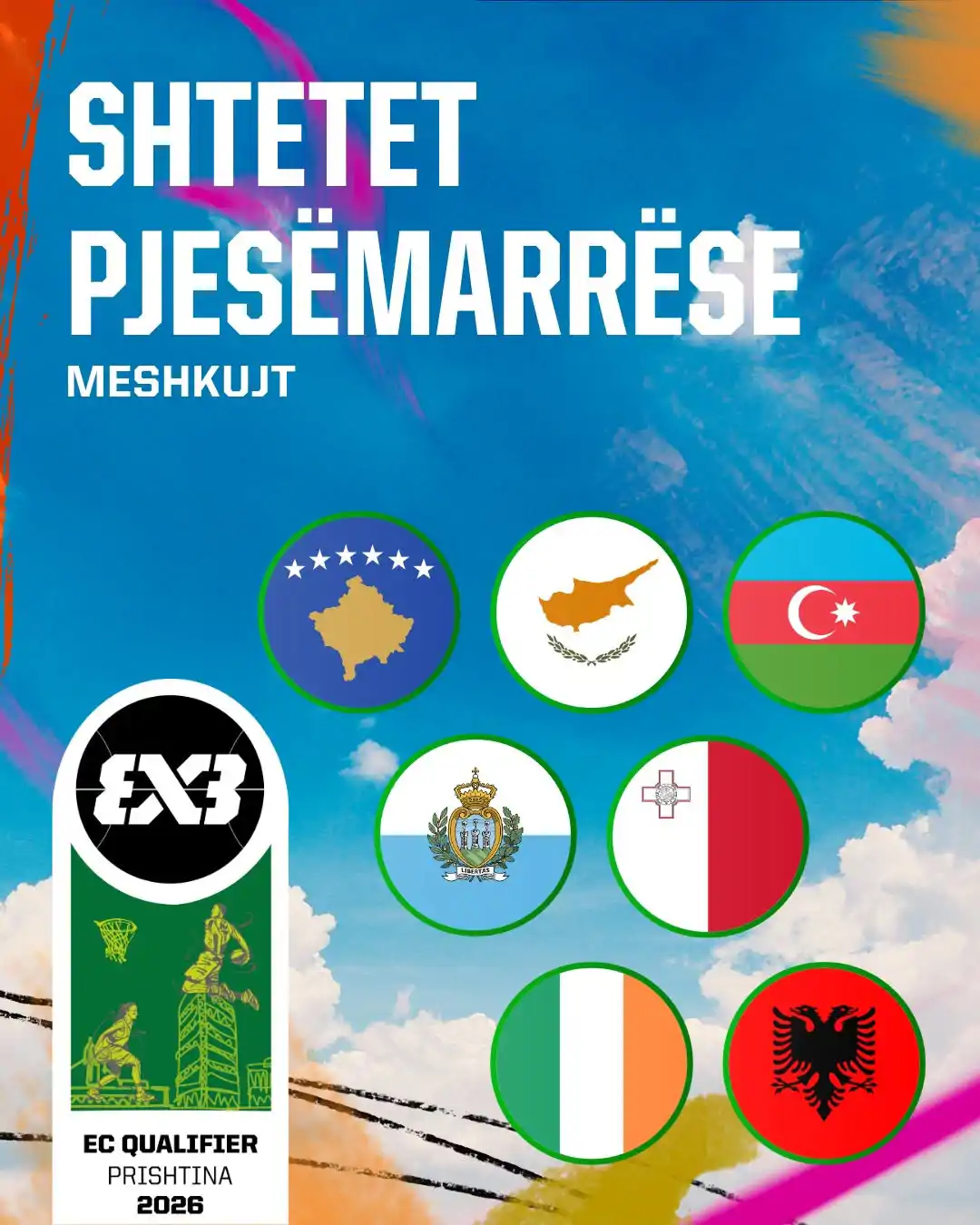 Shtetet pjesëmarrëse në konkurrencën e meshkujve
