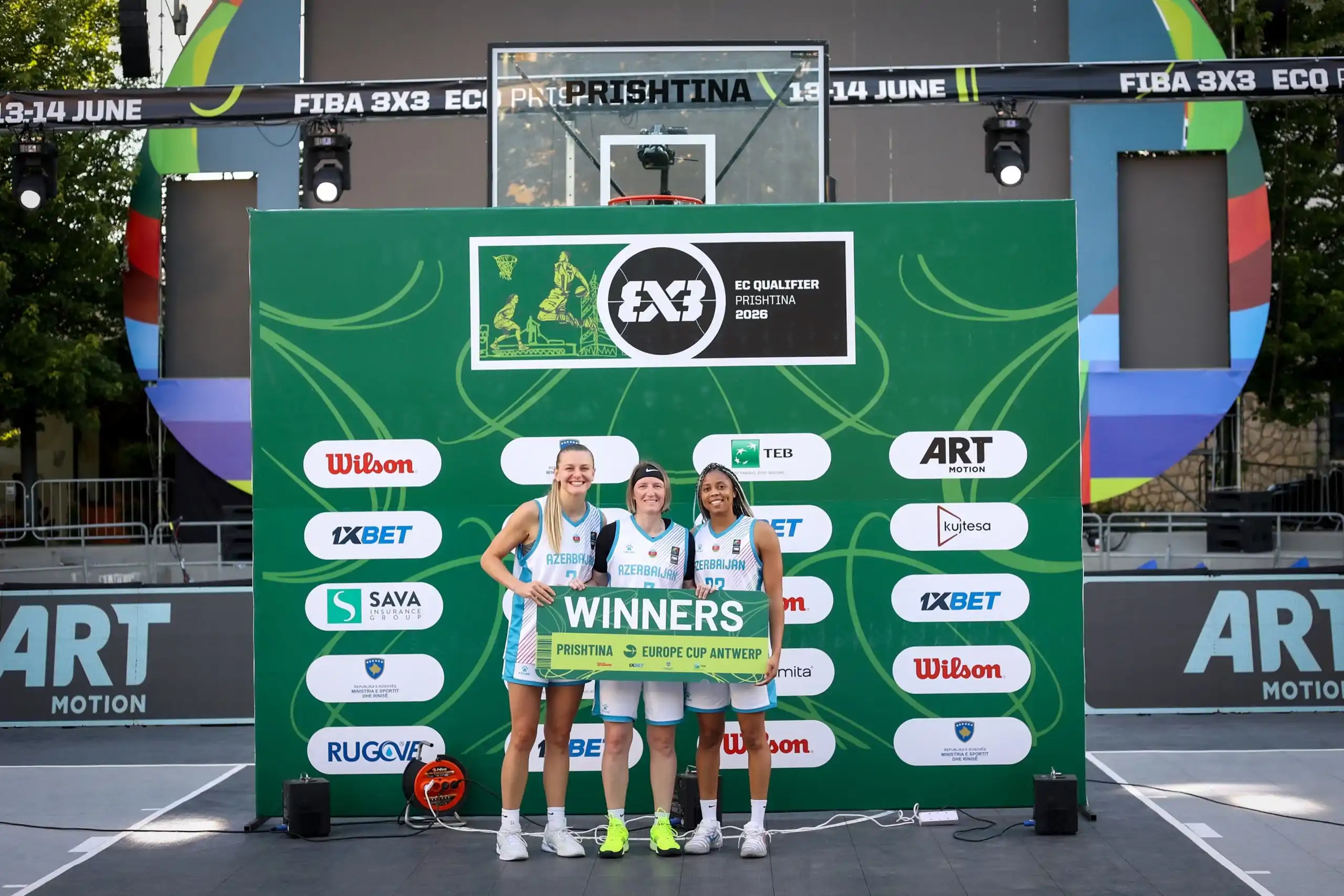 Azerbajxhani te femrat dhe Irlanda te meshkujt fitojnë në FIBA 3x3 ECQ Prishtina 2026