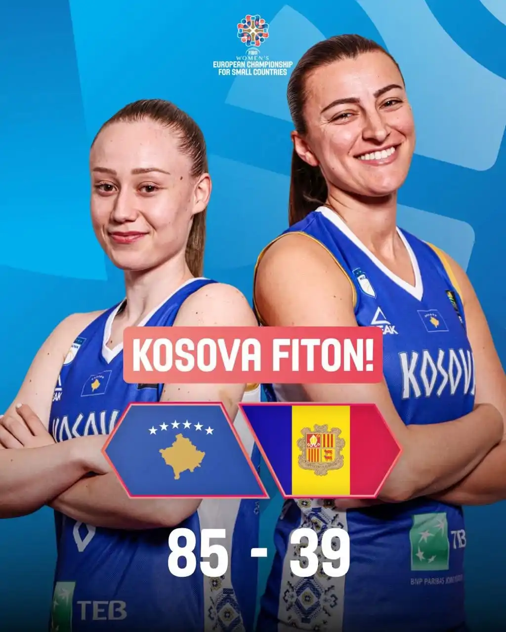 Kosova në gjysmëfinale të Kampionatit Evropian për Shtetet e Vogla