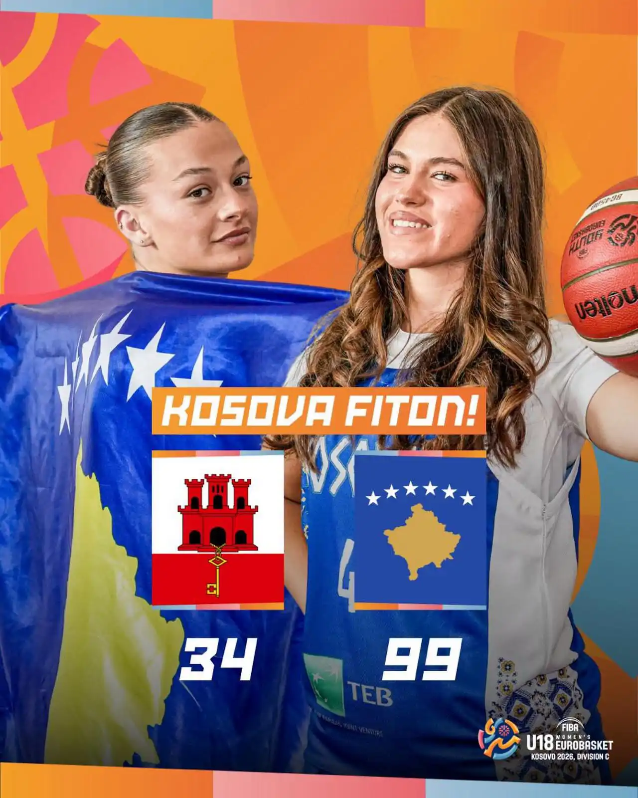 Kosova U18 në gjysmëfinale të FIBA U18 Women's EuroBasket, Divizioni C