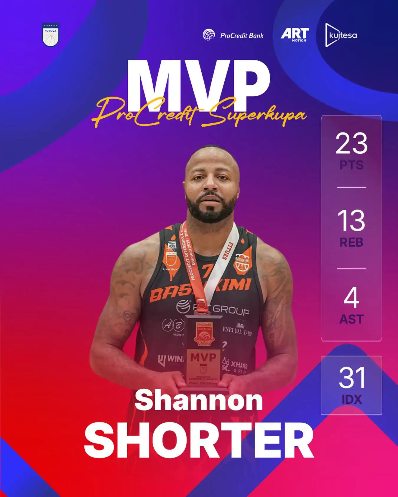 Shannon Shorter, MVP i ProCredit Superkupës
